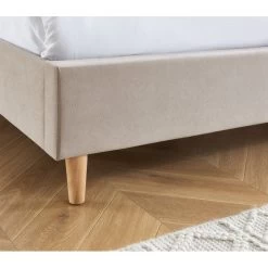 Lit Double KNUT Velours Beige Sable 160x200 Sommier Inclus 10 Lit Double KNUT Velours Beige Sable 160x200 Sommier Inclus -Meuble Déco Soldes lit double knut velours beige sable 160x20 sommier inclus 3