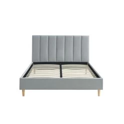 Lit Double MARIUS Tissu Gris Perle 140x190 Sommier Inclus 14 Lit Double MARIUS Tissu Gris Perle 140x190 Sommier Inclus -Meuble Déco Soldes lit double marius velours gris perle 140x190 sommier inclus 5