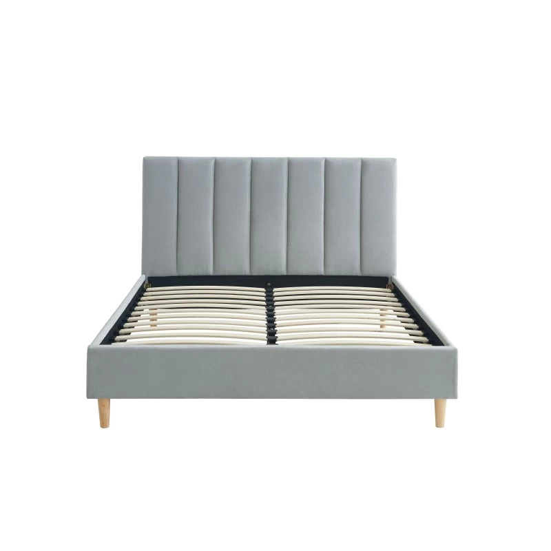 Lit Double MARIUS Tissu Gris Perle 140x190 Sommier Inclus 7 Lit Double MARIUS Tissu Gris Perle 140x190 Sommier Inclus – Image 7
