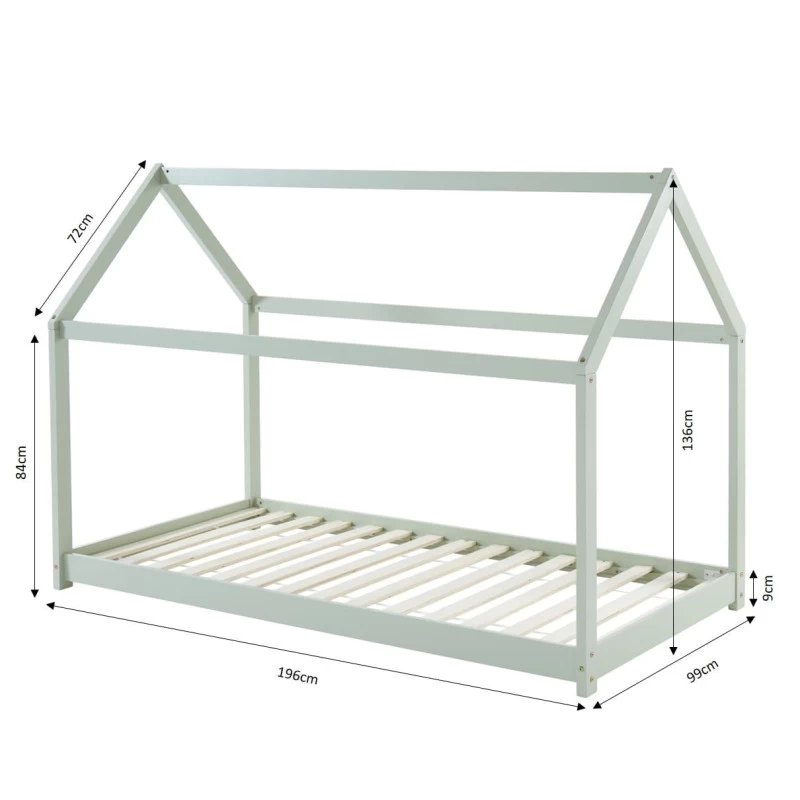 Lit Enfant Cabane TINY Pin Vert 90x190 Sommier Inclus 2 Lit Enfant Cabane TINY Pin Vert 90x190 Sommier Inclus – Image 2