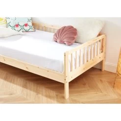 Lit Enfant LOU Pin Massif 90x190 Sommier Inclus 10 Lit Enfant LOU Pin Massif 90x190 Sommier Inclus -Meuble Déco Soldes lit enfant lou en pin massif couleur bois naturel couchage 90 x 190 cm 3