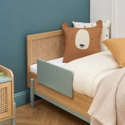 Lit Enfant PABLO Bleu Et Cannage Rotin 70x140 Sommier Inclus -Meuble Déco Soldes lit enfant pablo bleu et cannage rotin 70x140 sommier inclus 2