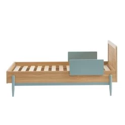 Lit Enfant PABLO Bleu Et Cannage Rotin 70x140 Sommier Inclus -Meuble Déco Soldes lit enfant pablo bleu et cannage rotin 70x140 sommier inclus 4