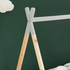 Lit Enfant Tipi TINY Pin Gris 90x190 Sommier Inclus 8 Lit Enfant Tipi TINY Pin Gris 90x190 Sommier Inclus -Meuble Déco Soldes lit enfant tipi tiny 90x190 bois massif de pin gris sommier a lattes inclus 2