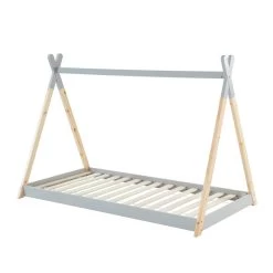 Lit Enfant Tipi TINY Pin Gris 90x190 Sommier Inclus 9 Lit Enfant Tipi TINY Pin Gris 90x190 Sommier Inclus -Meuble Déco Soldes lit enfant tipi tiny 90x190 bois massif de pin gris sommier a lattes inclus 3