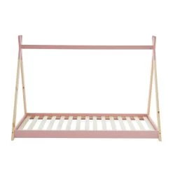 Lit Enfant Tipi TINY Pin Rose 90x190 Sommier Inclus -Meuble Déco Soldes lit enfant tipi tiny 90x190 bois massif de pin rose sommier a lattes inclus 4