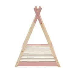 Lit Enfant Tipi TINY Pin Rose 90x190 Sommier Inclus -Meuble Déco Soldes lit enfant tipi tiny 90x190 bois massif de pin rose sommier a lattes inclus 5