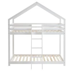 Lit Cabane Superposé TINY Pin Blanc 90x190 Sommier Inclus 9 Lit Cabane Superposé TINY Pin Blanc 90x190 Sommier Inclus -Meuble Déco Soldes lit superpose tiny bois massif de pin blanc 90x190cm 2