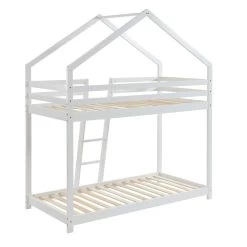 Lit Cabane Superposé TINY Pin Blanc 90x190 Sommier Inclus 11 Lit Cabane Superposé TINY Pin Blanc 90x190 Sommier Inclus -Meuble Déco Soldes lit superpose tiny bois massif de pin blanc 90x190cm 4