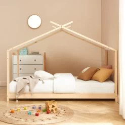Lit Tente TINY Pin Massif 90x190 Sommier Inclus -Meuble Déco Soldes lit tente tiny pin massif 90x190 sommier inclus 1