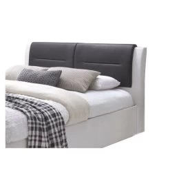 Lit à Tiroirs IMAGINA Simili Blanc Et Noir 180x200 Sommier Inclus -Meuble Déco Soldes lit tiroirs imagina 180x200cm 1