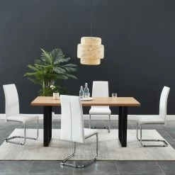 Lot De 2 Chaises MARA Simili Blanc Pieds Métal Chromé