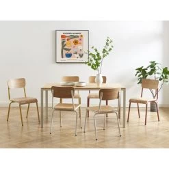 Lot De 2 Chaises PANTONE Jaune Moutarde Et Placage Frên -Meuble Déco Soldes lot de 2 chaises pantone jaune moutarde et placage fren 2