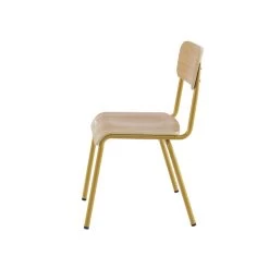 Lot De 2 Chaises PANTONE Jaune Moutarde Et Placage Frên -Meuble Déco Soldes lot de 2 chaises pantone jaune moutarde et placage fren 7