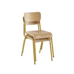Lot De 2 Chaises PANTONE Jaune Moutarde Et Placage Frên -Meuble Déco Soldes lot de 2 chaises pantone jaune moutarde et placage fren 8