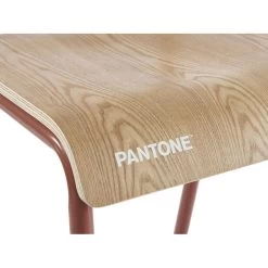 Lot De 2 Chaises PANTONE Terracotta Et Placage Frêne -Meuble Déco Soldes lot de 2 chaises pantone terracotta et placage frene 4