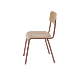 Lot De 2 Chaises PANTONE Terracotta Et Placage Frêne -Meuble Déco Soldes lot de 2 chaises pantone terracotta et placage frene 7