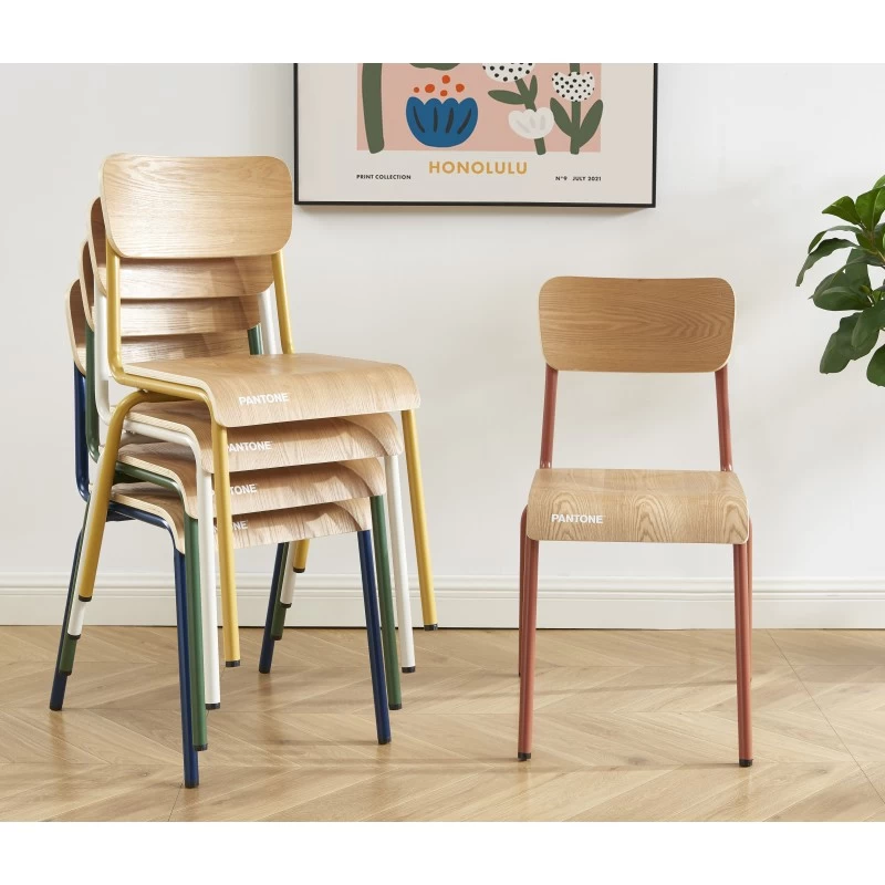 Lot De 2 Chaises PANTONE Vert Olive Et Placage Frêne 3 Lot De 2 Chaises PANTONE Vert Olive Et Placage Frêne – Image 3