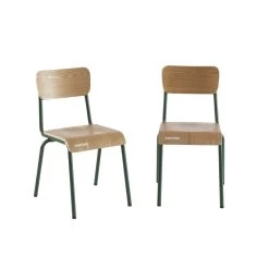 Lot De 2 Chaises PANTONE Vert Olive Et Placage Frêne 17 Lot De 2 Chaises PANTONE Vert Olive Et Placage Frêne -Meuble Déco Soldes lot de 2 chaises pantone vert olive et placage frene 6