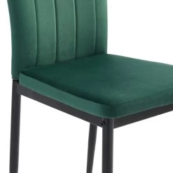 Lot De 2 Chaises POPPY Velours Vert Pieds En Métal Noir 12 Lot De 2 Chaises POPPY Velours Vert Pieds En Métal Noir -Meuble Déco Soldes lot de 2 chaises poppy velours vert pieds en metal noir 3