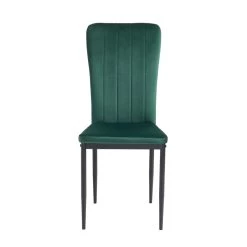 Lot De 2 Chaises POPPY Velours Vert Pieds En Métal Noir 13 Lot De 2 Chaises POPPY Velours Vert Pieds En Métal Noir -Meuble Déco Soldes lot de 2 chaises poppy velours vert pieds en metal noir 4
