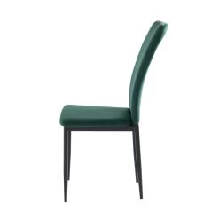 Lot De 2 Chaises POPPY Velours Vert Pieds En Métal Noir 15 Lot De 2 Chaises POPPY Velours Vert Pieds En Métal Noir -Meuble Déco Soldes lot de 2 chaises poppy velours vert pieds en metal noir 6