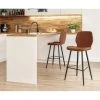 Lot De 2 Tabourets De Bar ETHAN En PU Cognac