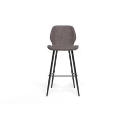 Lot De 2 Tabourets De Bar ETHAN En PU Gris -Meuble Déco Soldes lot de 2 tabourets ethan en pu gris 2