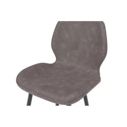 Lot De 2 Tabourets De Bar ETHAN En PU Gris -Meuble Déco Soldes lot de 2 tabourets ethan en pu gris 5