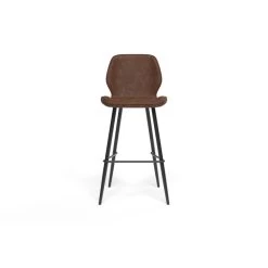 Lot De 2 Tabourets De Bar ETHAN En PU Marron -Meuble Déco Soldes lot de 2 tabourets ethan en pu marron 2