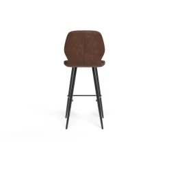 Lot De 2 Tabourets De Bar ETHAN En PU Marron -Meuble Déco Soldes lot de 2 tabourets ethan en pu marron 4