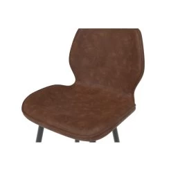 Lot De 2 Tabourets De Bar ETHAN En PU Marron -Meuble Déco Soldes lot de 2 tabourets ethan en pu marron 5