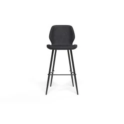 Lot De 2 Tabourets De Bar ETHAN En PU Noir -Meuble Déco Soldes lot de 2 tabourets ethan en pu noir 2