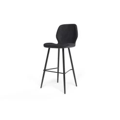 Lot De 2 Tabourets De Bar ETHAN En PU Noir -Meuble Déco Soldes lot de 2 tabourets ethan en pu noir 3