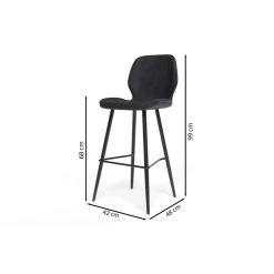 Lot De 2 Tabourets De Bar ETHAN En PU Noir -Meuble Déco Soldes lot de 2 tabourets ethan en pu noir 6