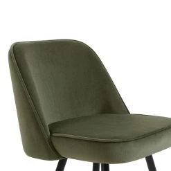 Lot De 2 Tabourets EUGENE En Velours Kaki Avec Pieds Noir Et Doré 8 Lot De 2 Tabourets EUGENE En Velours Kaki Avec Pieds Noir Et Doré -Meuble Déco Soldes lot de 2 tabourets eugene 14