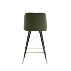 Lot De 2 Tabourets EUGENE En Velours Kaki Avec Pieds Noir Et Doré 9 Lot De 2 Tabourets EUGENE En Velours Kaki Avec Pieds Noir Et Doré -Meuble Déco Soldes lot de 2 tabourets eugene 15