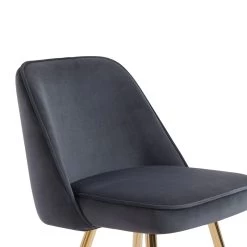 Lot De 2 Tabourets EUGENE En Velours Gris Foncé Avec Pieds Dorés 11 Lot De 2 Tabourets EUGENE En Velours Gris Foncé Avec Pieds Dorés -Meuble Déco Soldes lot de 2 tabourets eugene 5