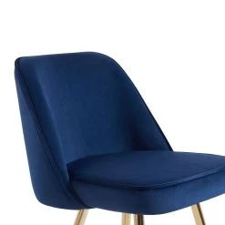 Lot De 2 Tabourets EUGENE En Velours Bleu Nuit Avec Pieds Dorés 8 Lot De 2 Tabourets EUGENE En Velours Bleu Nuit Avec Pieds Dorés -Meuble Déco Soldes lot de 2 tabourets eugene 8