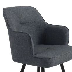 Lot De 2 Tabourets GUSTAVE En Tissu Gris Avec Pieds Noir 8 Lot De 2 Tabourets GUSTAVE En Tissu Gris Avec Pieds Noir -Meuble Déco Soldes lot de 2 tabourets gustave 8