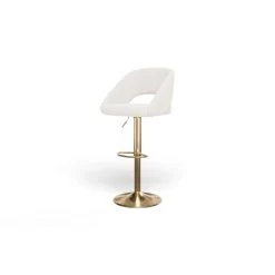 Lot De 2 Tabourets De Bar LENNY En Tissu Bouclette Blanc Piètement En Métal Doré 10 Lot De 2 Tabourets De Bar LENNY En Tissu Bouclette Blanc Piètement En Métal Doré -Meuble Déco Soldes lot de 2 tabourets lenny en teddy blanc sur pieds dore 3