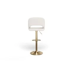 Lot De 2 Tabourets De Bar LENNY En Tissu Bouclette Blanc Piètement En Métal Doré 11 Lot De 2 Tabourets De Bar LENNY En Tissu Bouclette Blanc Piètement En Métal Doré -Meuble Déco Soldes lot de 2 tabourets lenny en teddy blanc sur pieds dore 4