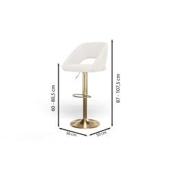 Lot De 2 Tabourets De Bar LENNY En Tissu Bouclette Blanc Piètement En Métal Doré 13 Lot De 2 Tabourets De Bar LENNY En Tissu Bouclette Blanc Piètement En Métal Doré -Meuble Déco Soldes lot de 2 tabourets lenny en teddy blanc sur pieds dore 6