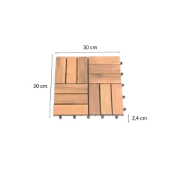 Lot De 33 Dalles Bois D'acacia 30x30 Cm Format Mosaïque -Meuble Déco Soldes lot de 33 dalles bois d acacia 30x30 cm format mosaique finition huilee 2