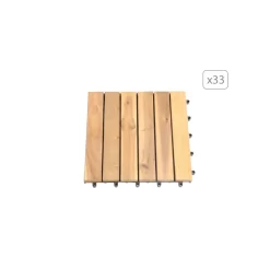 Lot De 33 Dalles Bois D'acacia 30x30 Cm Format Lattes Finition Huilée