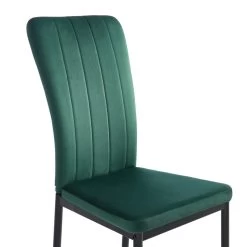 Lot De 4 Chaises POPPY Velours Vert Pieds En Métal Noir -Meuble Déco Soldes lot de 4 chaises poppy velours vert pieds en metal noir 5
