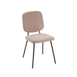 Lot De 4 Chaises SUZIE Velours Côtelé Taupe -Meuble Déco Soldes lot de 4 chaises suzie velours cotele taupe 3