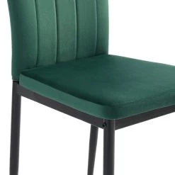 Lot De 6 Chaises POPPY Velours Vert Pieds En Métal Noir -Meuble Déco Soldes lot de 6 chaises poppy velours vert pieds en metal noir 3