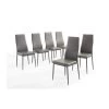 Lot De 6 Chaises SAM Simili Gris Pieds En Métal
