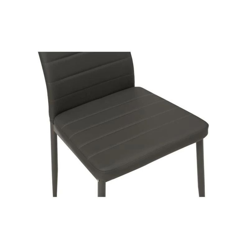 Lot De 6 Chaises SAM Simili Gris Pieds En Métal 4 Lot De 6 Chaises SAM Simili Gris Pieds En Métal – Image 4